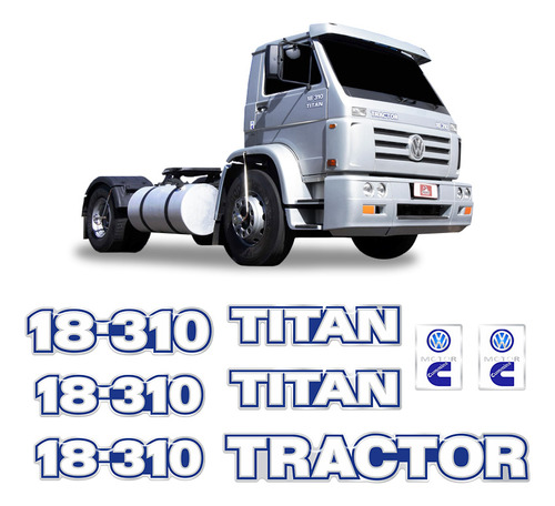 Kit Emblemas 18-310 Titan Tractor Volkswagen Adesivo Branco