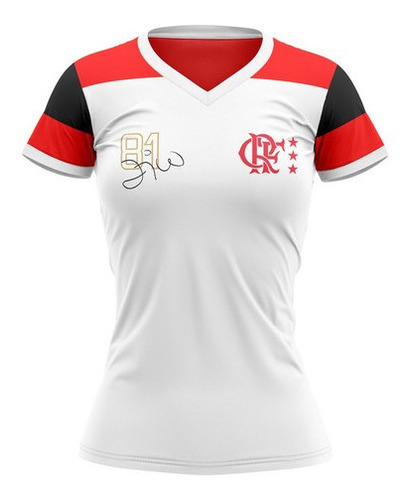 Imagem 1 de 5 de Camisa Flamengo - Zico Retro Babylook Femenina