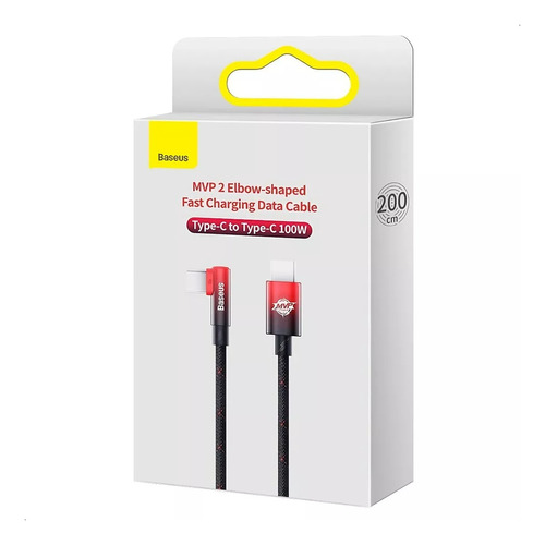 Cable Baseus 100w Usb C 90 Grados 2 Metro Nylon Trenzado