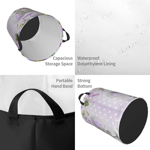 Cesta De Lavandería Plegable Impermeable Con Nombre Y Asas