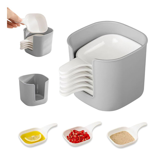 Juego De 6 Platos De Plástico Con Soporte Para Salsa