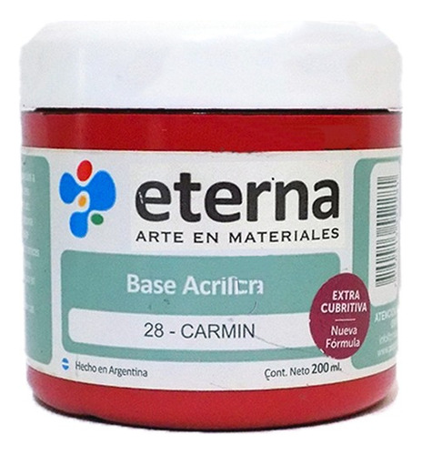 Base Acrilica Eterna Color 28 - Carmin Pote De 200ml Color 28-carmin