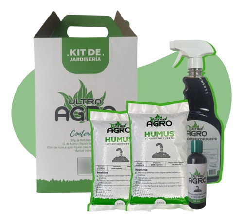 Kit Abono Organico - 2 Kg Solido, 3l Para Foliar, Semillas.