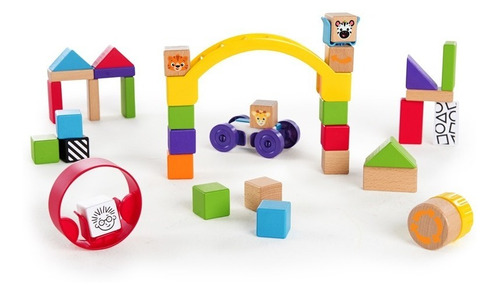 Cubos Apilables De Madera Curioso Creador Baby Einstein Hape