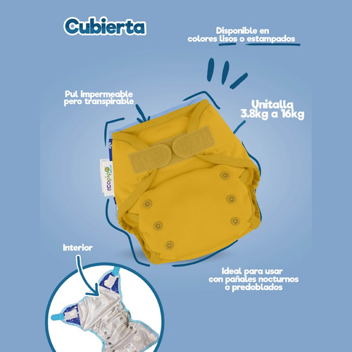Pañal Predoblado Gde Y Cubierta | Pack Retro Ecopipo