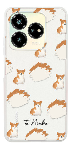 Funda Para Zte Para Mujer Perrito Corgi Manchas Con Nombre