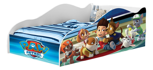 Mini Cama Infantil Carro Patrulha Canina Criança C/ Colchão 150x70 Incluso Quarto Menino E Menina Lorenttistore