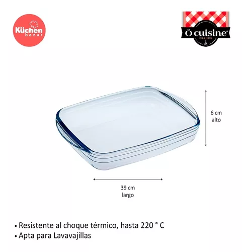 Fuente rectangular 39x24cm 3L vidrio Ocuisine, Equipa tu cocina