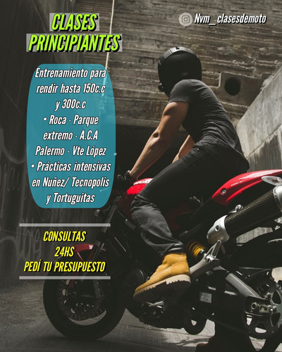 Imagen 1 de 7 de Clases De Moto Principiantes Caba, Alquiler Moto Para Exámen