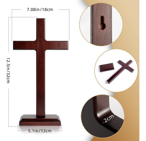 Cruz De Pared De Madera Soporte Colgar O Colocar De Pie...