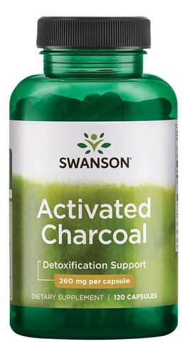 Carbón Activado Activated Charcoal 260 Mg - 120 Cápsulas Swanson