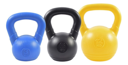 Imagen 1 de 5 de Set De 3 Pesas Rusas Vacias Para Llenar En Casa 3 - 6 - 12kg