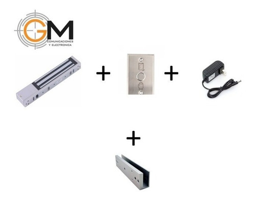Kit Electroiman + Boton Salida + Fuente + Soporte U Vidrio