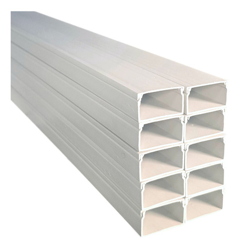 Canaleta para cable 24x40mm 10 piezas 1 metro Red o Eléctrico 2440 PVC antiflama Color Blanco