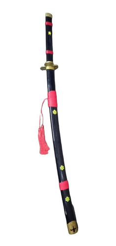 Katana Japonesa De Madera Alta Calidad 102cm Negro Rojo