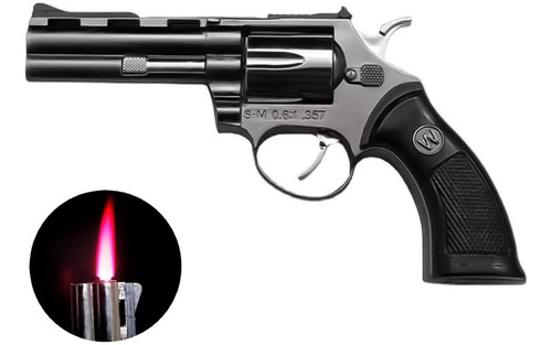 Encendedor Chispero A Gas En Forma De Gun Magnum Revolver