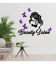 Comprar Vinil Decorativo Salón De Belleza Beauty Salón Mariposas 