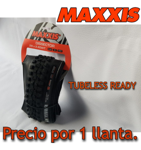 Imagen 1 de 10 de  Llanta Maxxis Dissector 29*2.40wt  / Tubeless Ready/3ct/exo