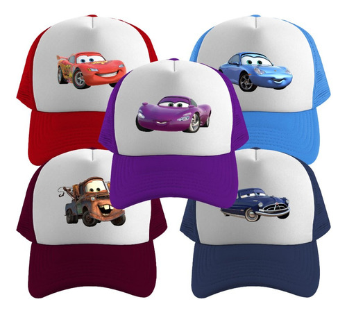 5 Gorras Sublimadas Modelo Disney Pixar Cars