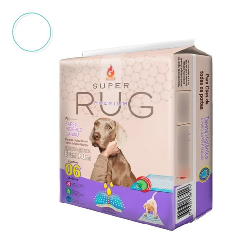 Pacote Tapete Higiênico Super Rug Premium- 6 Unidades