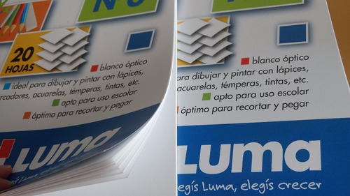 Block De Papel Para Dibujo N*5 Oficio Blanco 20 Hojas Luma