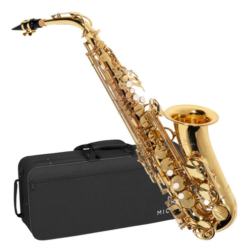 Sax Alto Michael Wasm30 Dourado Em Mi Bemol C/ Semi Case