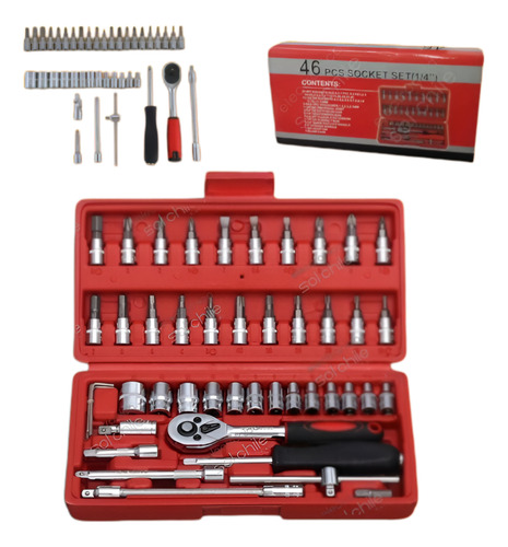 Set Dados Raches Cuadrante 1/2 Pulgadas 46 Piezas Kit