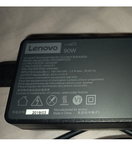 Cargador Lenovo 20v 4.5a 90w Pin Square