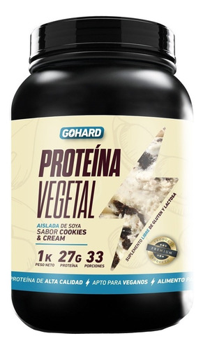 Suplemento en polvo Gohard  Proteína vegetal sabor cookies and cream en pote de 1kg