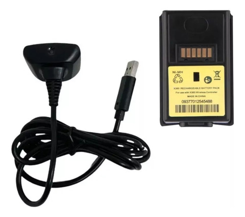 Pack X2 Batería Recargable Xbox 360 Kit + Cable Cargador