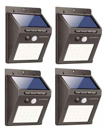  Focos Solares Con Sensor De Movimiento Focos 30led Pack X4