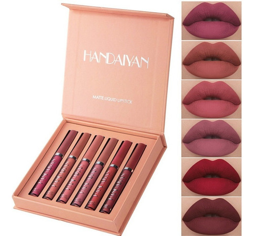 Set De Cosméticos Mate Para Labios De Larga Duración, 6 Unid