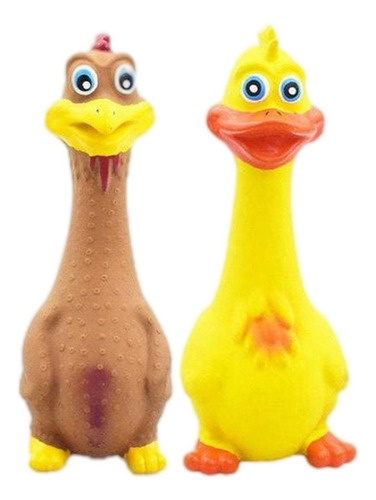 2 Piezas De Pollo De Goma Gritando Cachorro Estridente