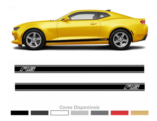 Par Adesivo Faixas Lateral Compatível Gm Camaro Rs Cam06