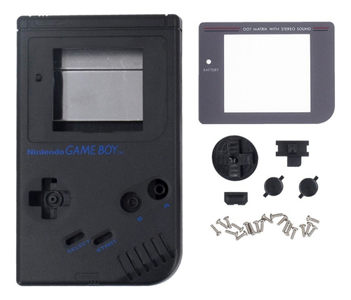 Carcasa Para Game Boy Dmg Color Solido Negro