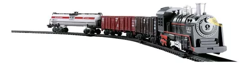 Ferrorama Trem Clássico Super Trilhos Locomotiva Com Luz E Som 45 Pçs