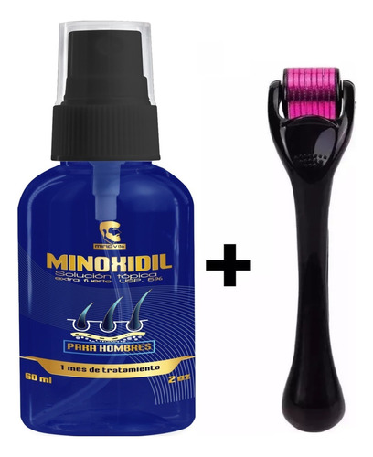 Minoxidil 5% Spray 60ml Minov136 Igual Kirklan + Dermaroller