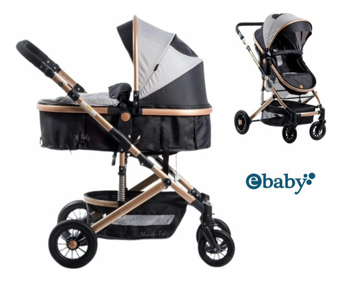 Coche Cuna Moises Ebaby Para Bebe Llantas De Caucho Comfort