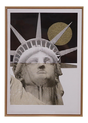 Cuadro Decorativo Estatua Liberté Gold 70 X 50