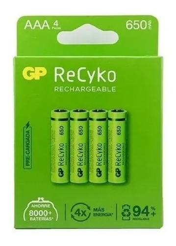 Imagen 3 de 7 de Kit Cargador Pilas P804u +4 Aaa 650 Gp Recargables
