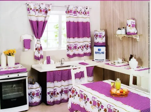 comprar Kit Jogo De Cozinha Estampados Tergal 10 Peças