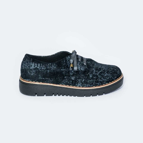 Mocasín Viena Material Gobelino Negro X Azul