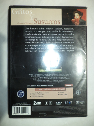 Dvd. Gritos Y Susurros. Ingmar Bergman (Usado)
