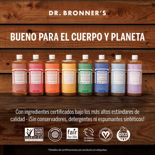 Jabón Liquido De Castilla Organico Dr. Bronners Menta 3.8lt