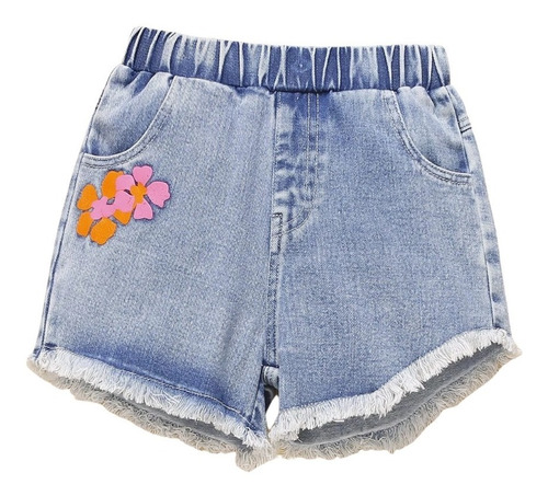 Shorts Mezclilla Niña 4 Años Pantalon Corto Estampado Floral