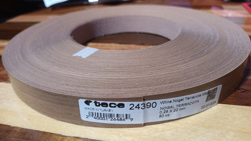 Tapacanto Nogal Terracota Tece 22mm Ancho Preenc.rollo 50mts