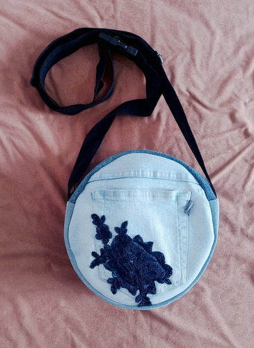 Bolsa Guilhermina Jeans Retalhos Renda