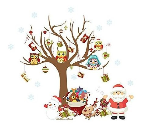 Looching Merry Christmas Santa Snowman Tree Pegatinas De Par