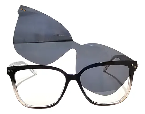 comprar Armazón Lente Clip On Flex Polarizad 2en1 Filtro Azúl Grande