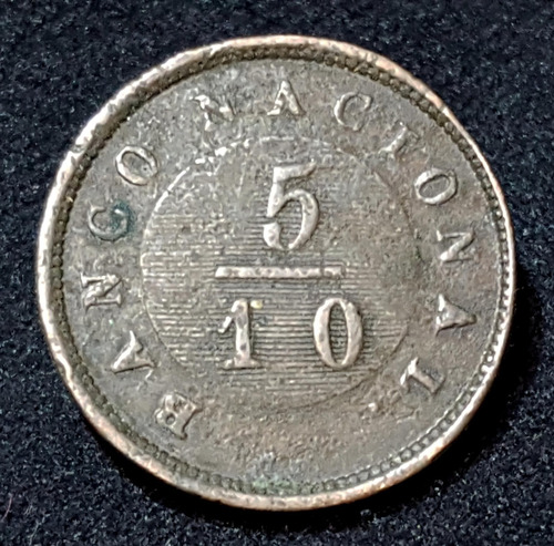 Moneda Argentina 5/10. Banco Nacional. Año 1827. 55058